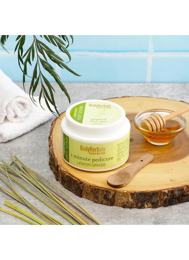 Lemongrass Foot Scrub 1 Minute Pedicure 125 Gm | 100% Natural Anti- Pigmentation & Cracked Heel Repair Therapy | Exfoliating, Heal And Repair Scrub | Paraben & Sls Free