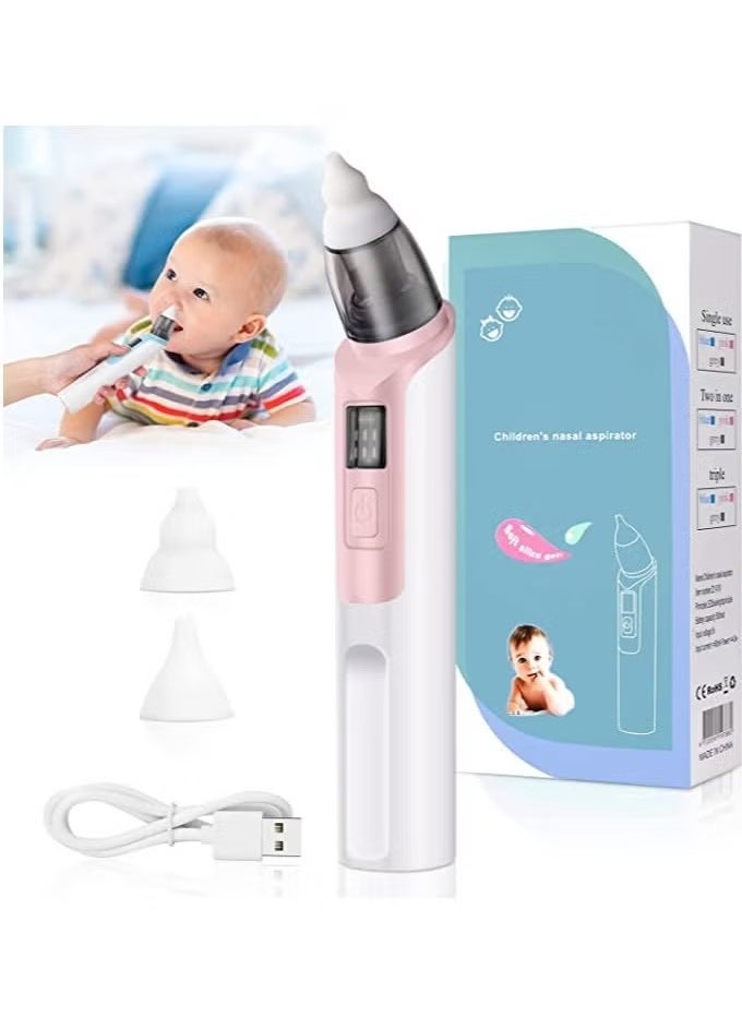 Baby Nasal Aspirator Silent Electric Nose Suction , Waterproof, LED Screen Display, 6 Suction Levels ,2 Sizes Silicone Tips,Professional Baby Nasal Aspirator