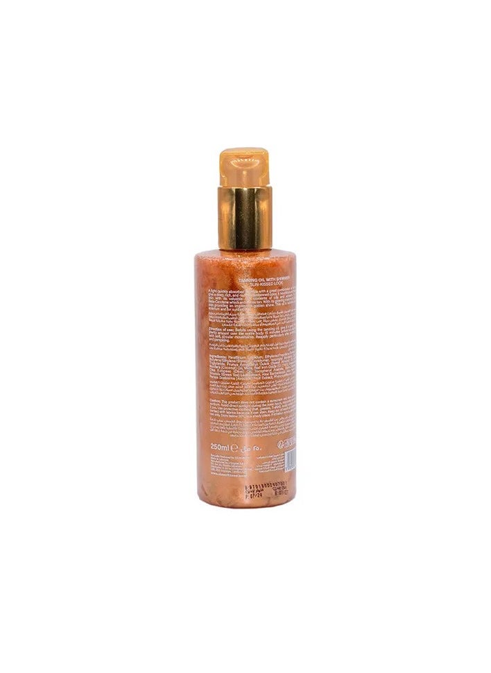 St. Moritz Sun Kiss Shimmering Tanning Oil with Beta-Carotene | 250ml | Glowing, Golden Bronze Tan