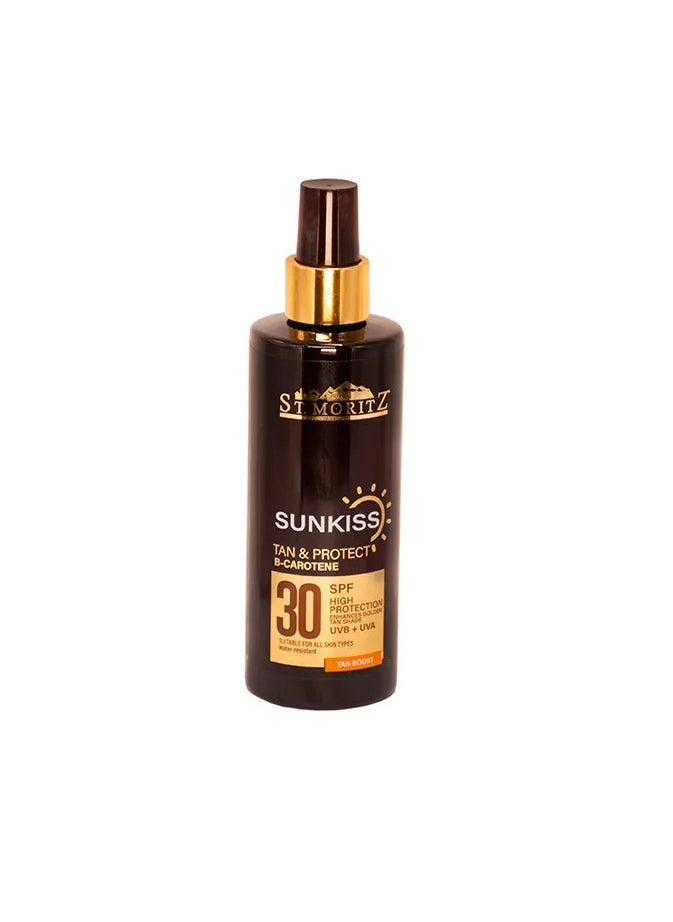 St. Moritz Sun Kiss Tan & Protect Tanning Oil SPF 30 | 250ml | High Sun Protection with Beta-Carotene