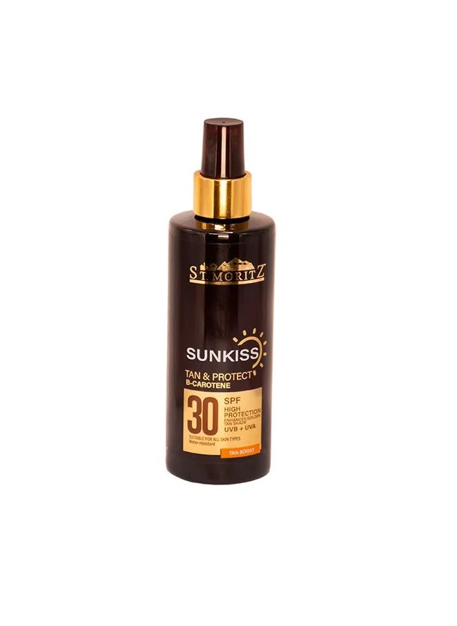 St. Moritz Sun Kiss Tan & Protect Tanning Oil SPF 30 | 250ml | High Sun Protection with Beta-Carotene