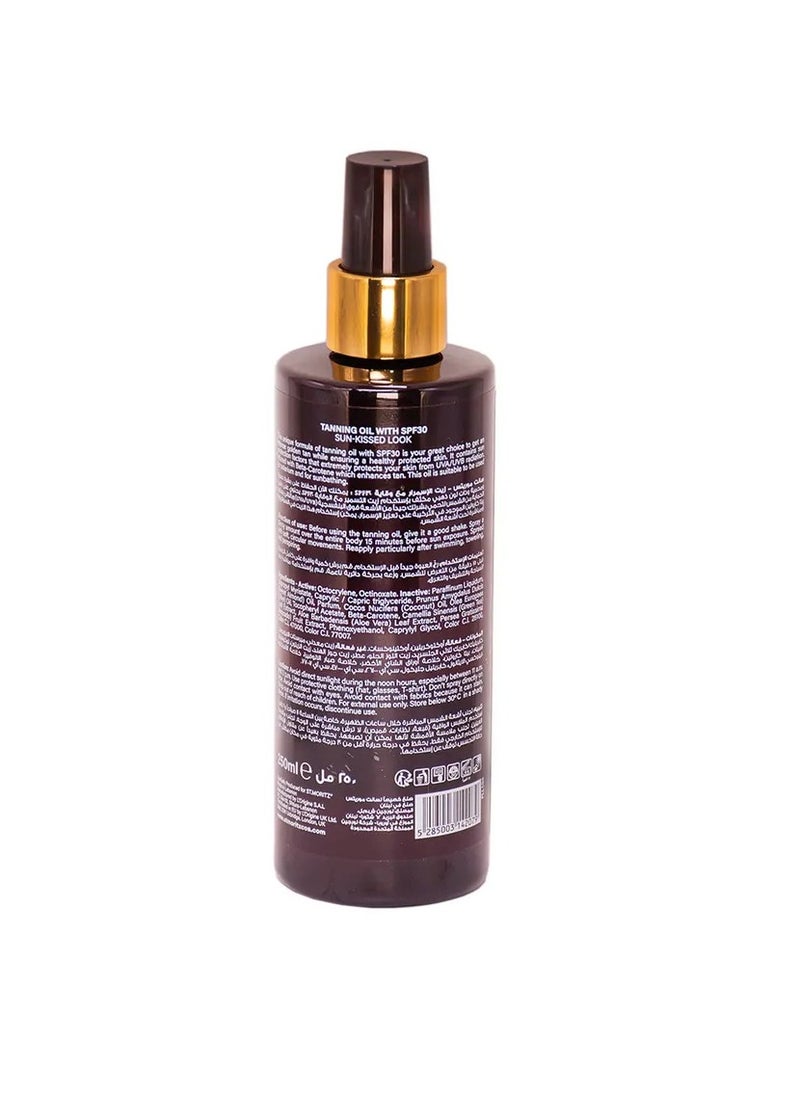 St. Moritz Sun Kiss Tan & Protect Tanning Oil SPF 30 | 250ml | High Sun Protection with Beta-Carotene