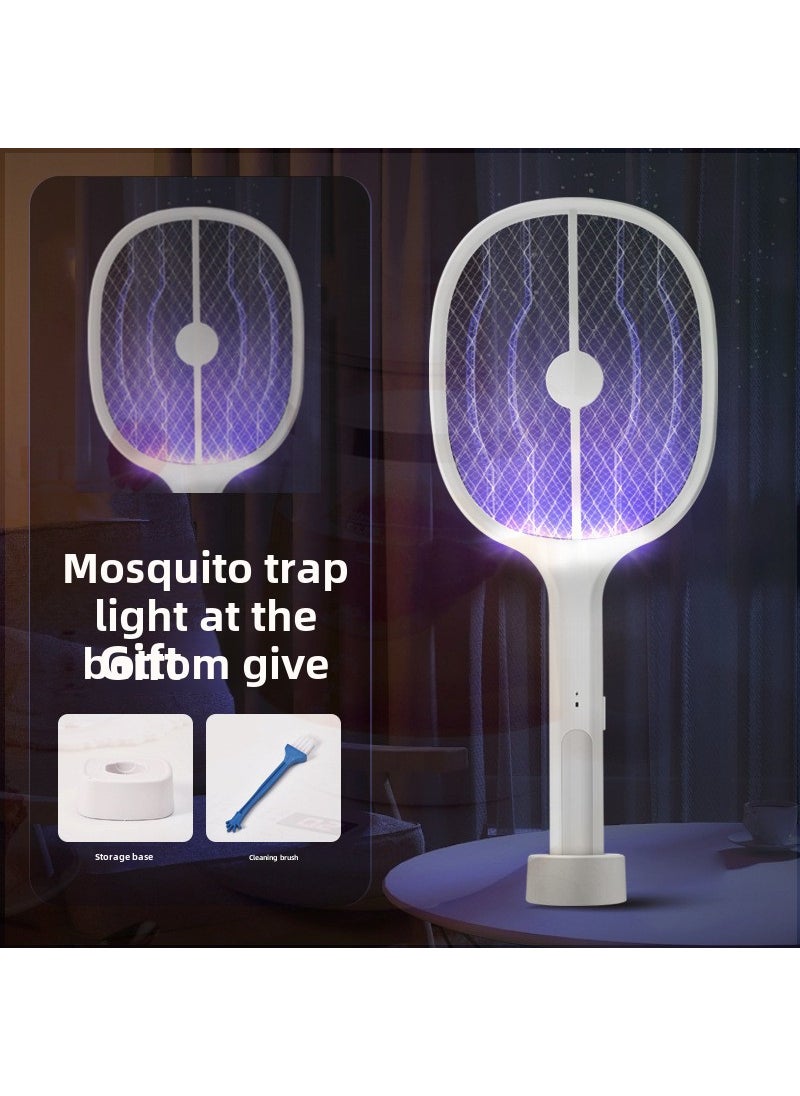 2-in-1 USB Mosquito Swatter Lamp White [four mosquito lamp]-usb charging