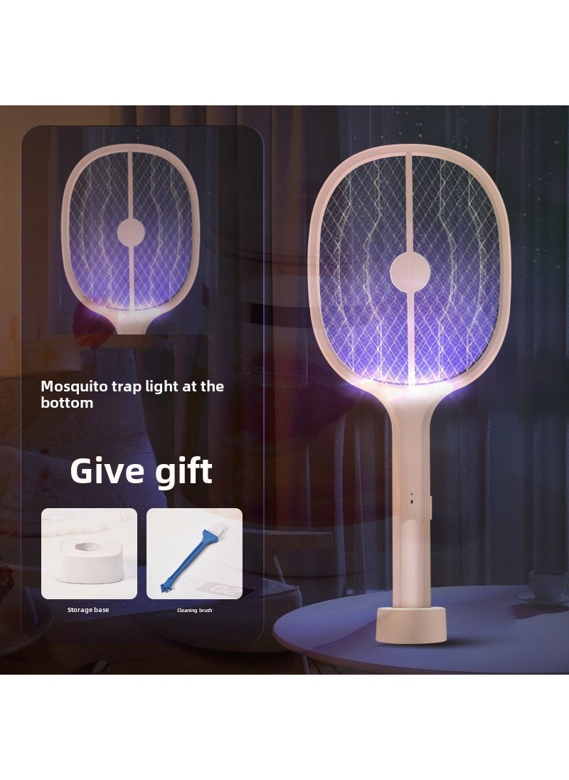 2-in-1 USB Mosquito Swatter Lamp Khakis [four mosquito lamp]-usb charging