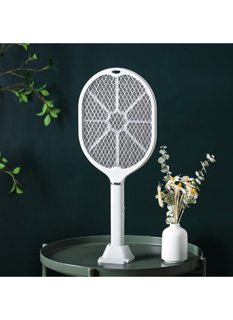 4-in-1 Foldable Electric Mosquito Swatter USB Rechargeable Sun God electric mosquito swatter [corn ash]]