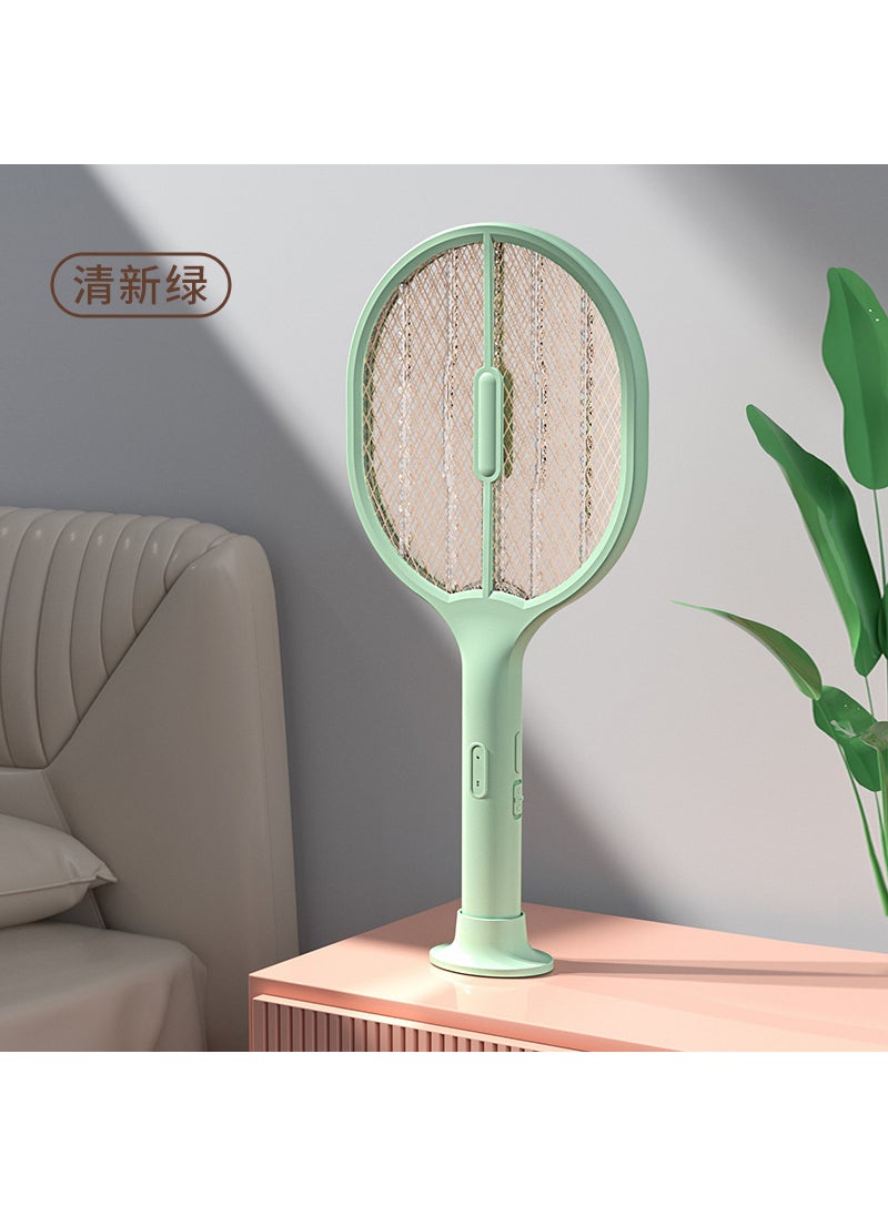 4-in-1 Foldable Electric Mosquito Swatter USB Rechargeable Macaron electric mosquito swatter [Green]]