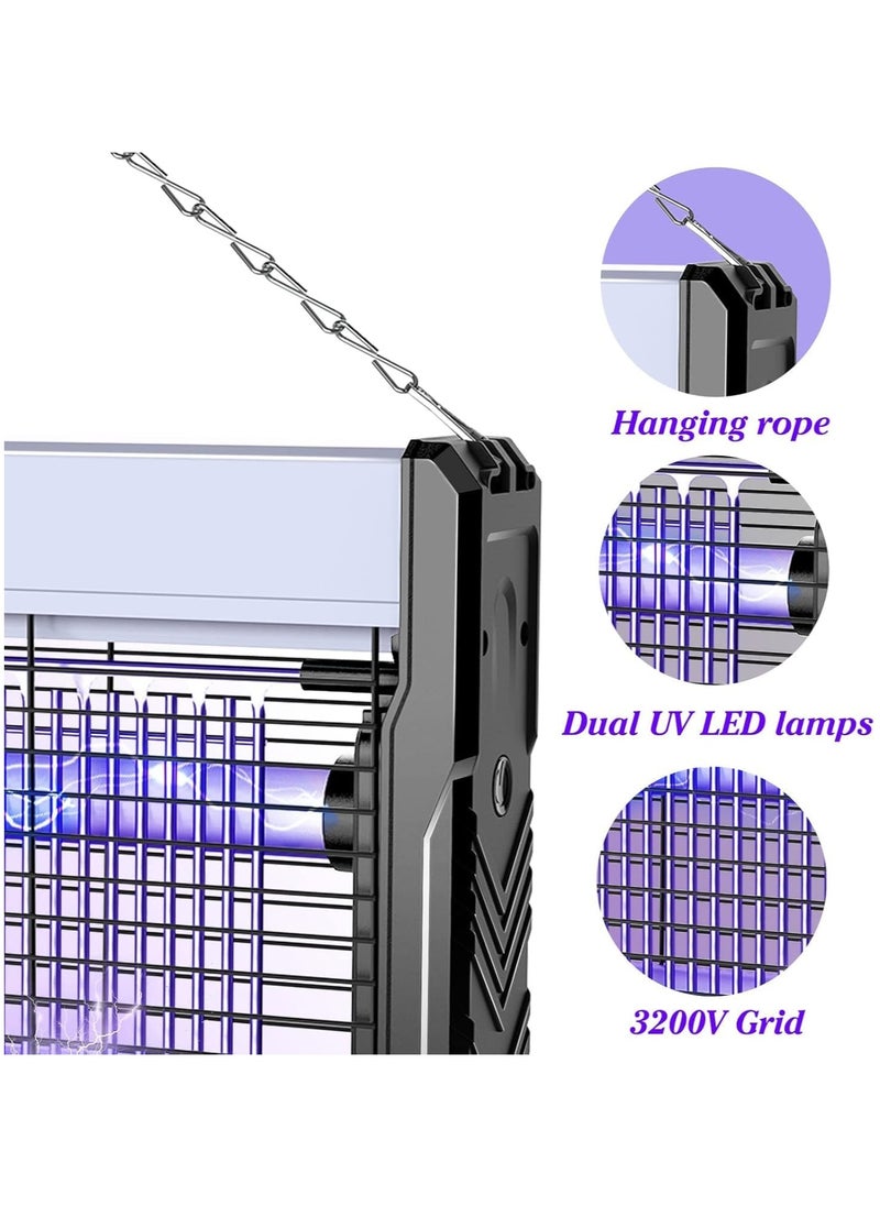 Electronic Insect and Fly Killer with USB Cable – 3200V Fly Trap Bug Zapper with UV Light for Indoor and Outdoor Use, Ideal for Kitchen, Home, Garden, and Yard