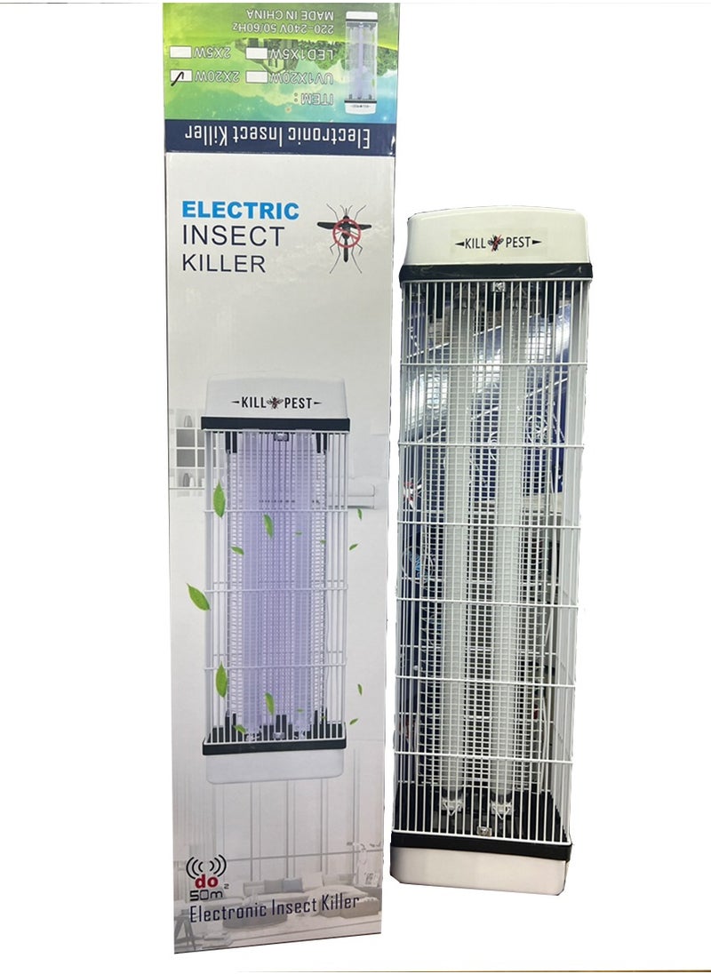 Flying insects eliminator -the best bug zapper - Mosquitos & flys trap-indoor & outdoor use - Eliminate flying Insects with 2*20W UV light & 3800V electric shock