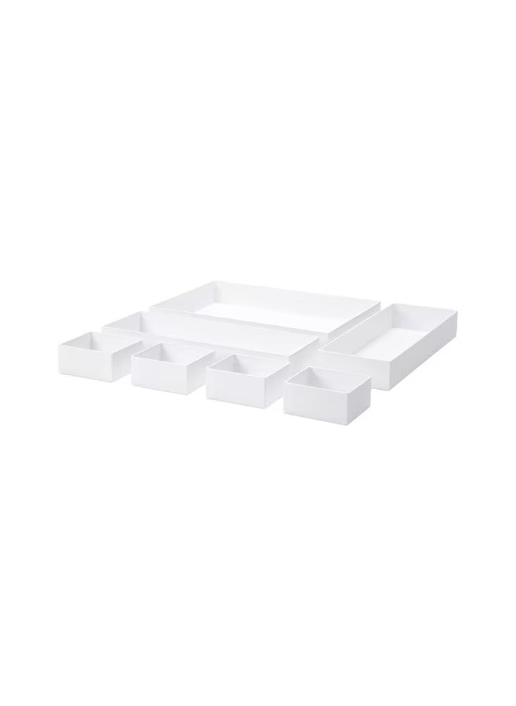 Box, set of 7, white