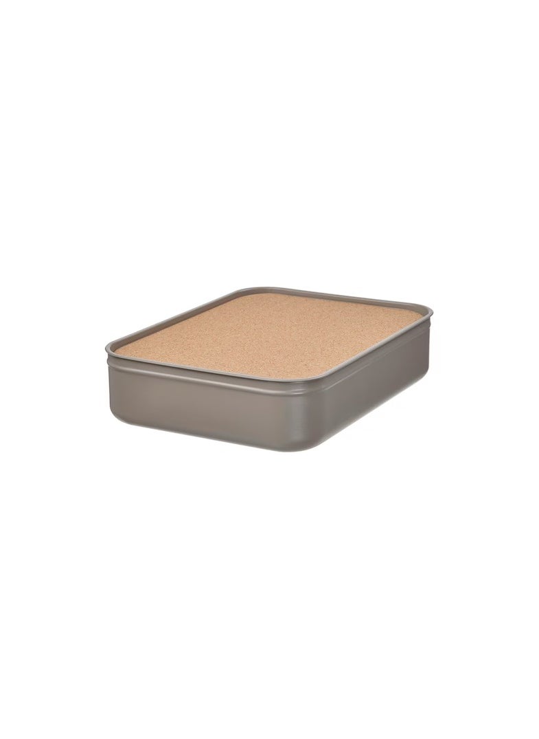 Box with compartments, dark grey-beige, 24x18x6 cm