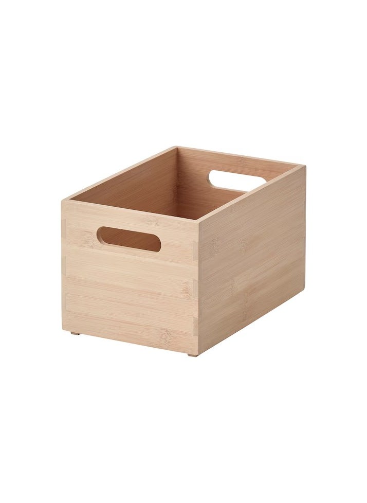 Storage box, light bamboo, 16x24x15 cm