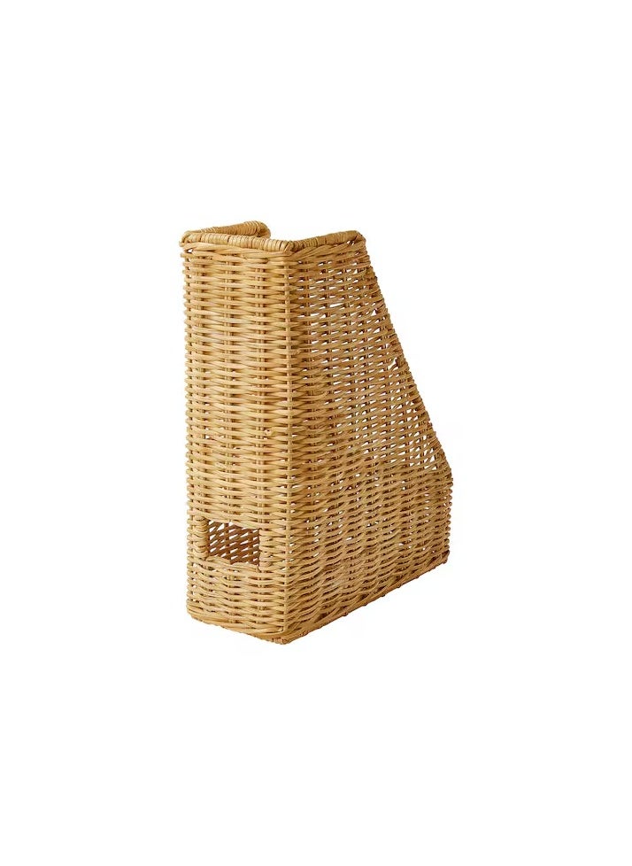 Magazine file, handmade rattan