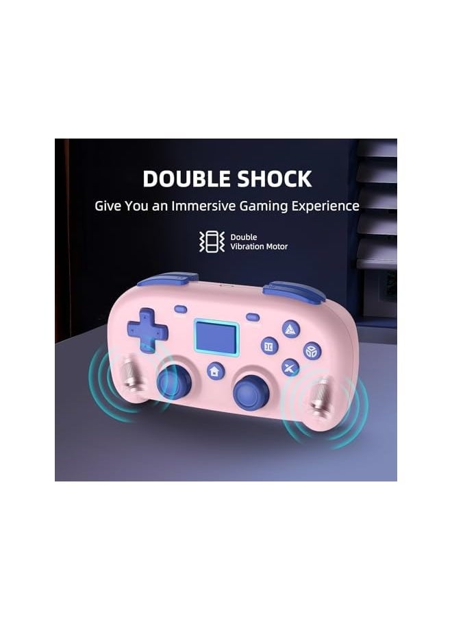 Wireless Controller ,Mini Style Gamepad Compatible with /Pro/Slim,PC Game Remote for Window10/8/7,Gaming Controller with Dual Vibration/6-Axis Sensor/Audio Function(Pink)