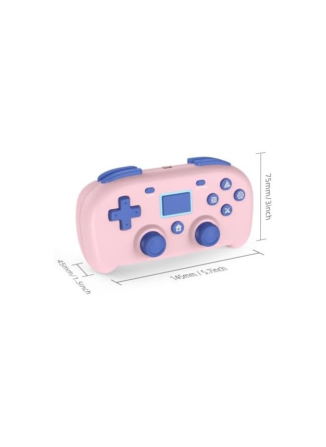 Wireless Controller ,Mini Style Gamepad Compatible with /Pro/Slim,PC Game Remote for Window10/8/7,Gaming Controller with Dual Vibration/6-Axis Sensor/Audio Function(Pink)