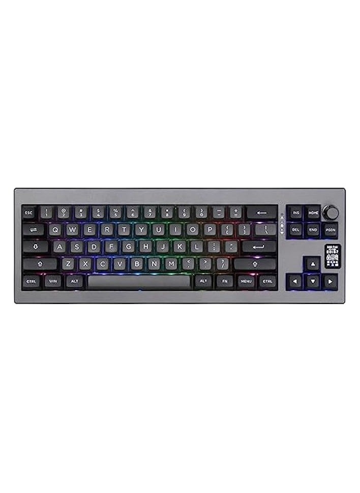 Shadow-X Gasket Mechanical Keyboard, Hot Swappable 2.4ghz/Bluetooth/USB-C Wired Gaming Keyboard with Screen, 3000mAh Battery, Poron Foam, Silicon Pad for Win/macOS/Linux (Budgerigar Switch)