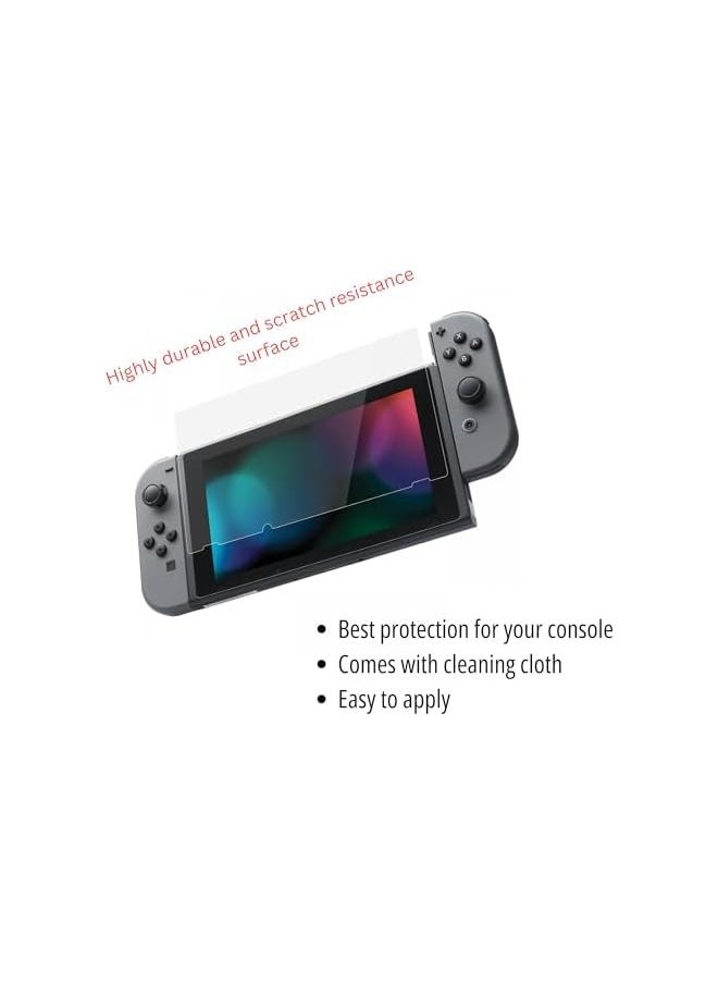 Nintendo Switch/Switch OLED Combo Carry Case & Tempered Glass for Switch OLED - 8 Game Cartridges Protective Hard Shell Travel Carrying Case Pouch for Nintendo Switch Console & Accessories, Black