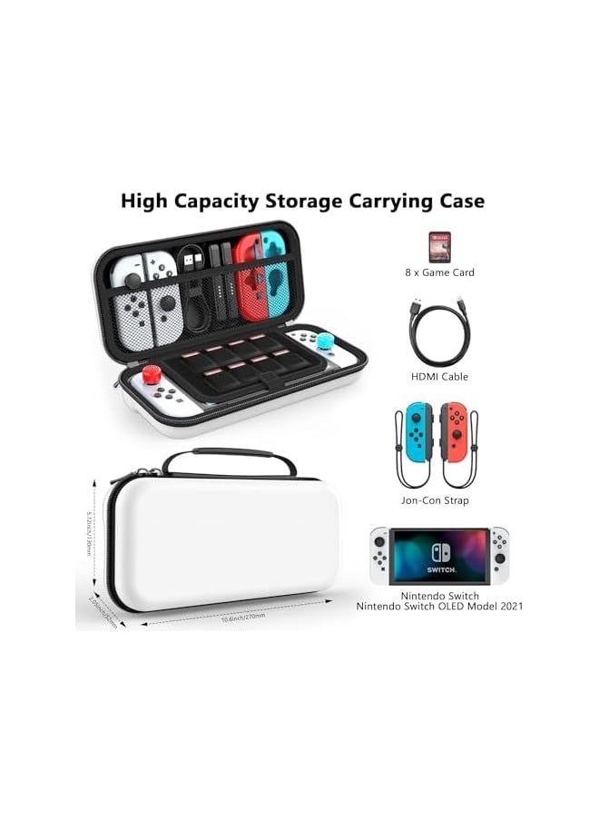 Nintendo Switch Carrying Case Shockproof & Waterproof Hard Shell Nintendo Switch Travel Case for Console Joy-Cons Game Cards Cables etc Fit for Nintendo Switch/OLED/Lite Accessories Black Unisex,Black