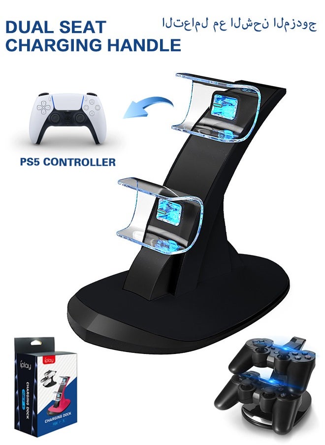 PS5 Controller Charging Station, PS5 Controller Charger for PlayStation 5 DualSense Controller, USB Type-C PS5 Charger Stand with LED Indicator