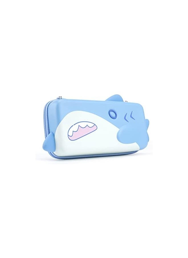 Cute Carry Case Compatible with Nintendo Switch/Switch OLED - Portable Hardshell Slim Travel Carrying Case fit Switch Console & Game Accessories -- Shark