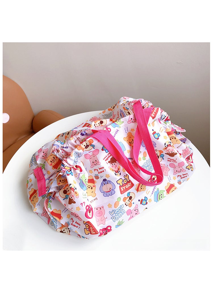 1 x 5 pcs Japanese Accordion Pleated Eco-Friendly Shopping Bag Strawberry bear