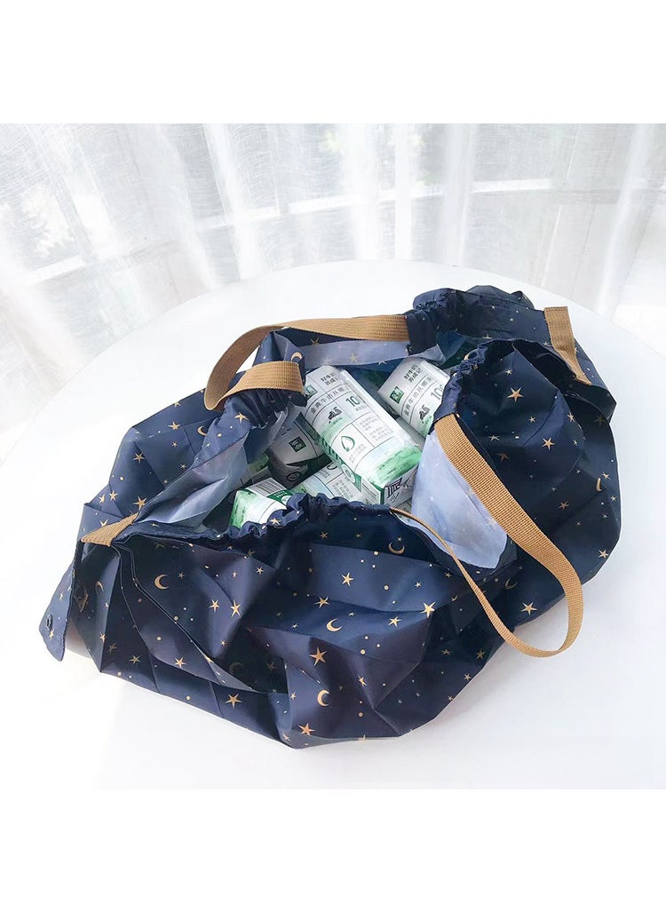 1 x 5 pcs Japanese Accordion Pleated Eco-Friendly Shopping Bag Little Star Moon