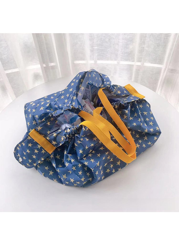 1 x 5 pcs Japanese Accordion Pleated Eco-Friendly Shopping Bag Starry sky