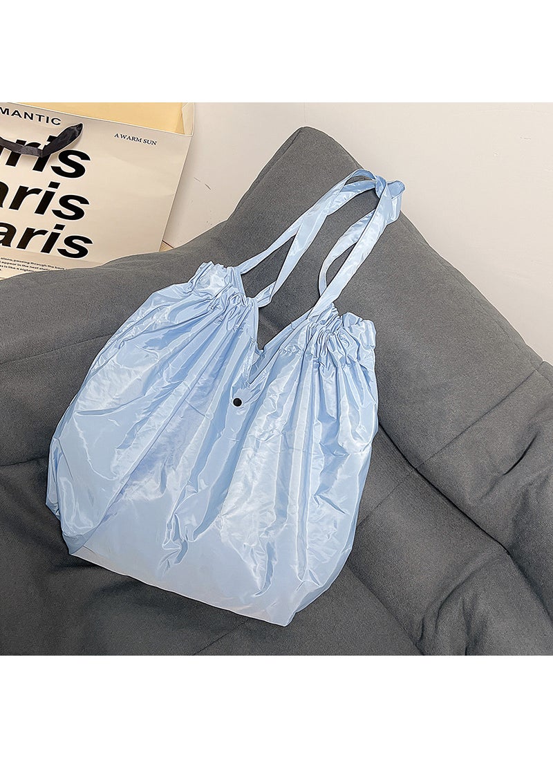 Vintage INS Folding Eco-friendly Shopping Tote Light Blue