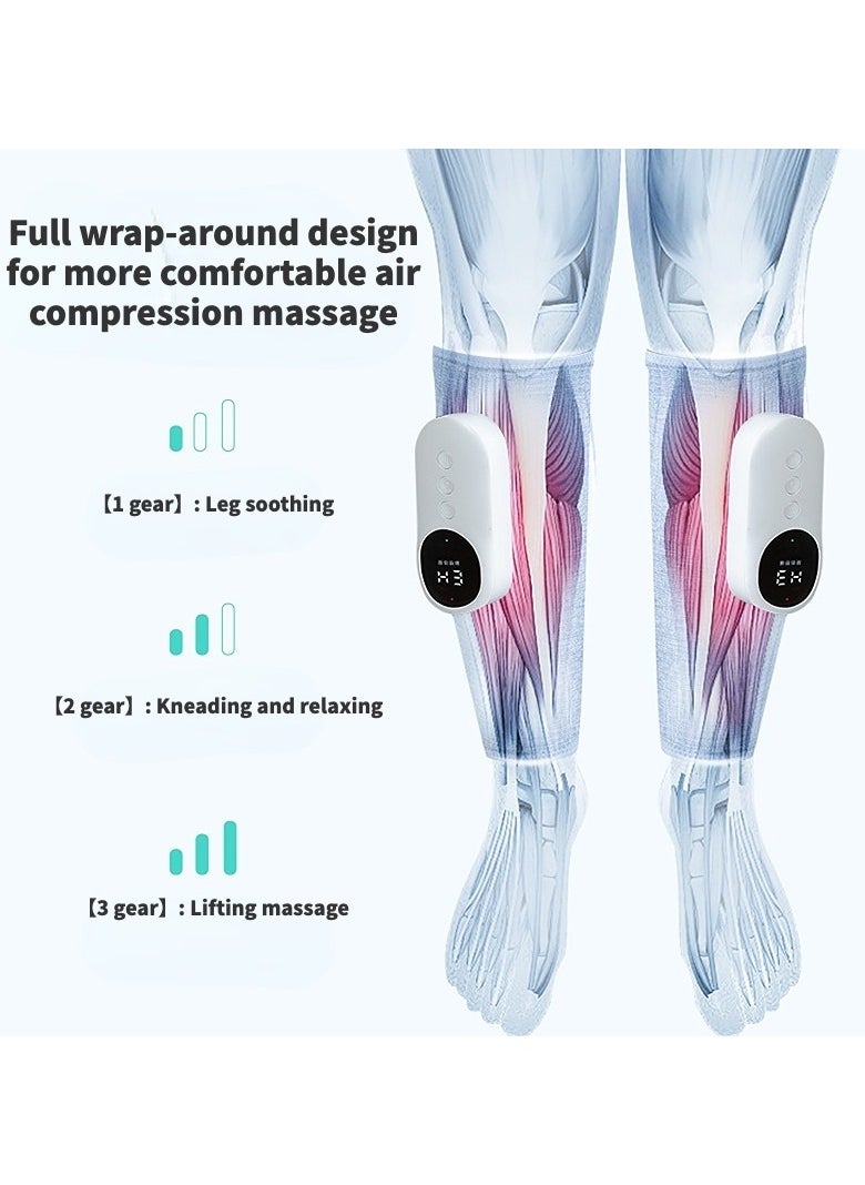 2Pcs Electric Leg Massager Leg Shaping Wireless Air Compression Heating Calf Massager with 3 Modes 3 Intensities Arm Body Circulation Muscle Relaxation Varicose Veins Physiotherapy