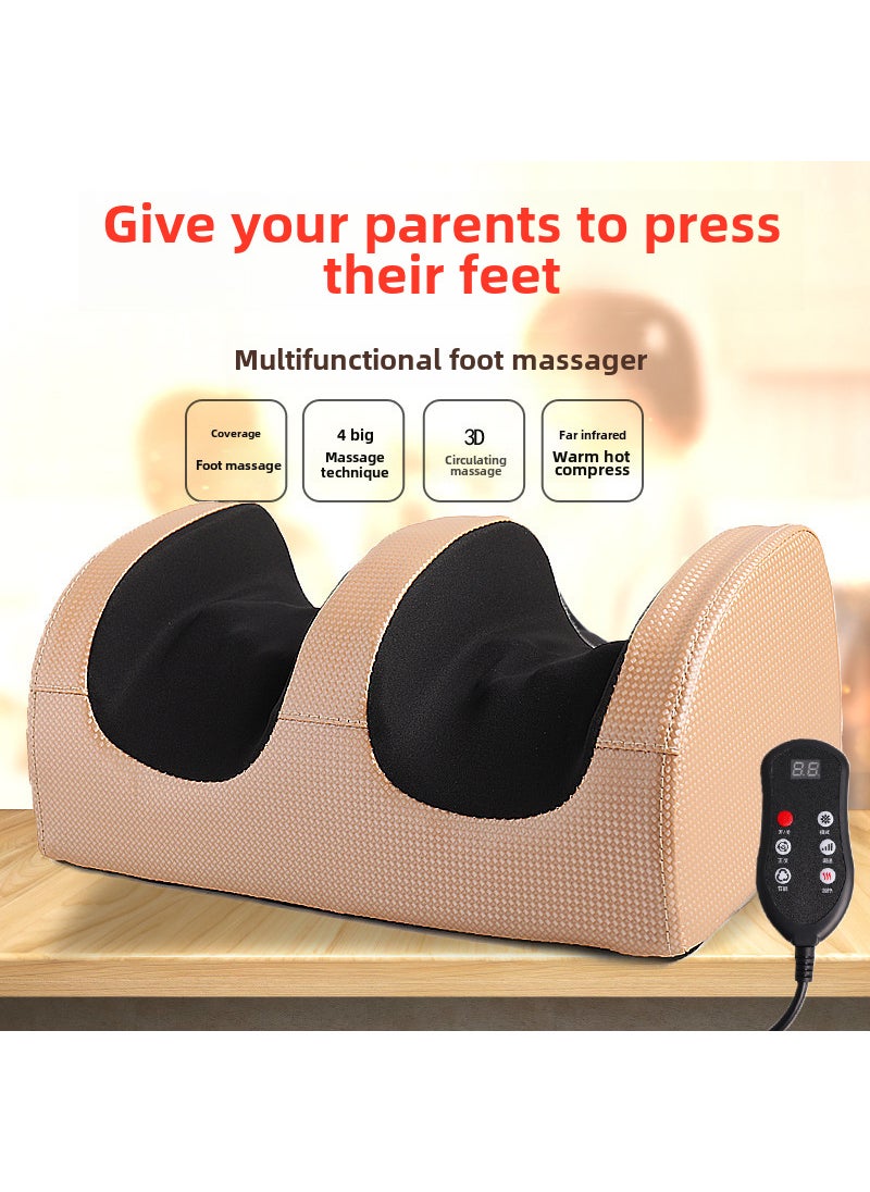 Automatic Leg Massager Kneading Foot Calf Thigh Therapy China Standard Domestic LL-Z06 (Remote Control Gold)