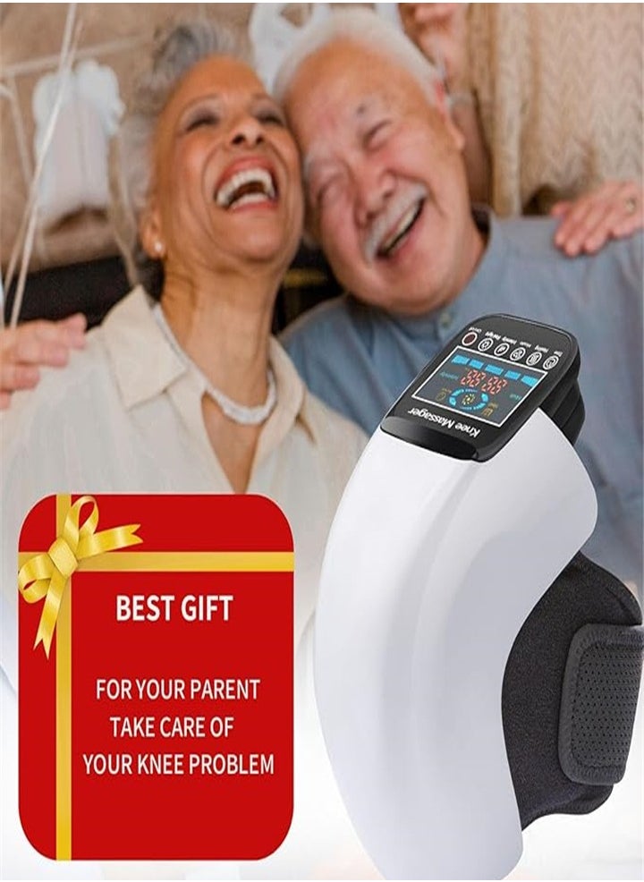 Wireless Knee Massager, Infrared Heating and Vibration Knee Pain Relief for Swollen and Stiff Joints, Stretched Ligaments and Muscle Injuries