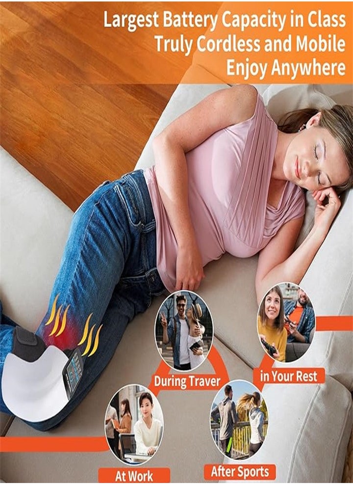 Wireless Knee Massager, Infrared Heating and Vibration Knee Pain Relief for Swollen and Stiff Joints, Stretched Ligaments and Muscle Injuries