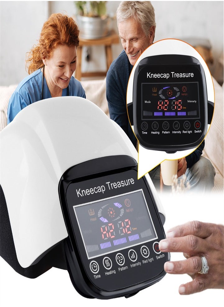 Wireless Knee Massager, Infrared Heating and Vibration Knee Pain Relief for Swollen and Stiff Joints, Stretched Ligaments and Muscle Injuries