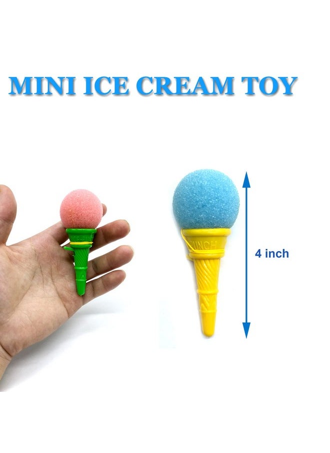 24 Pcs 4Inch Ice Cream Foam Ball Launcher,Mini Ice Cream Cone Shooter Toys For Kids,Children,Carnival Prize,Party Favors