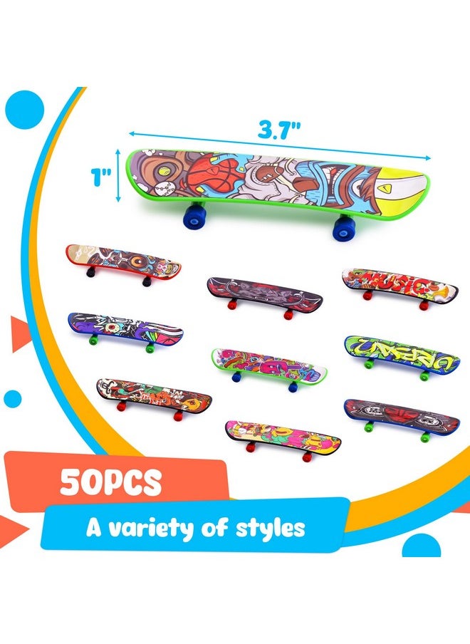 50Pcs Mini Finger Skateboards, Finger Boards Toy Skateboards For Kids Party Favors