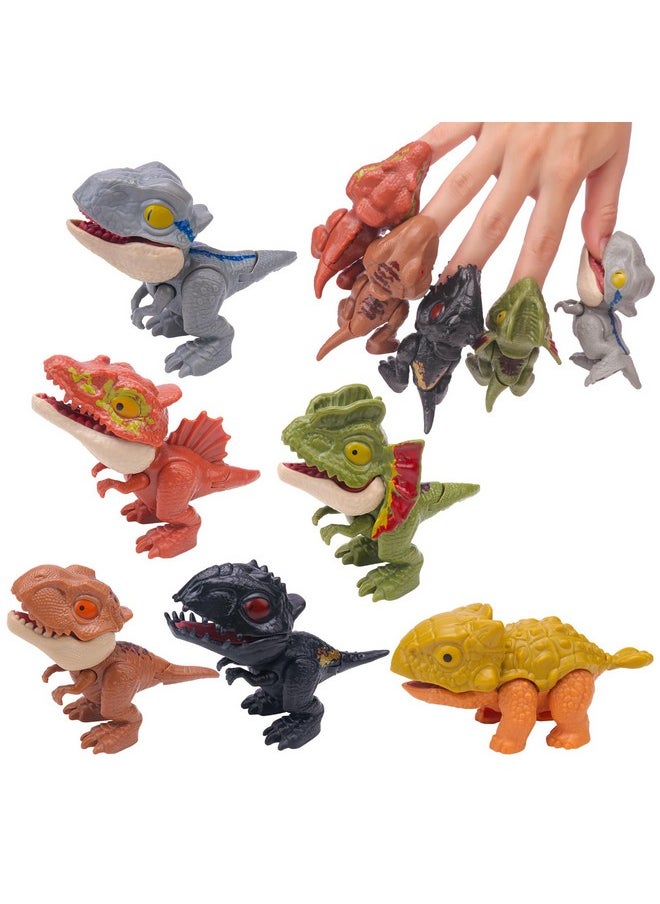 6Pcs Biting Finger Dinosaurs Toy Collectibles For Display, Play And Snap On Figure Novelty Creative Theater Puppet Doll Animal Hand Puppet Dinosaur For Kids