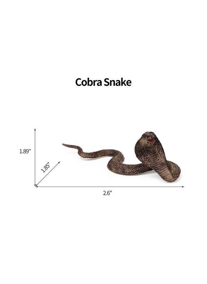 8Pcs Fake Snakes Toy Figurines Realistic Fake Snake Prank Rubber Snake Props Scary Snake Toy Scare Birds, Cobra Snake, Boa Constrictor, Coral Snake, Rattlesnake Wild Life Figures