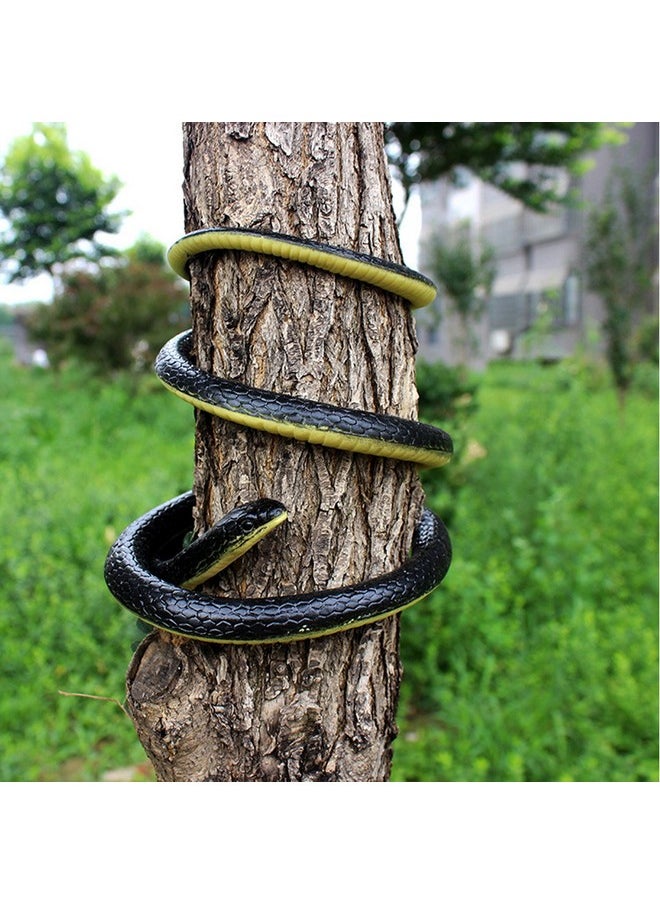 Realistic Fake Rubber Snake Black Snake Toys That Look Real Prank Stuff Cobra Snake 49 Inch Long (2Pack)