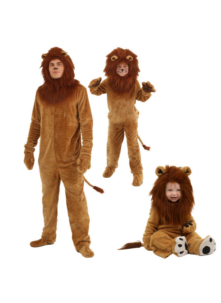 Green Sprout Fairy Lion Costume for Adults and Kids Lion (head cover + jumpsuit + Palm + foot cover)