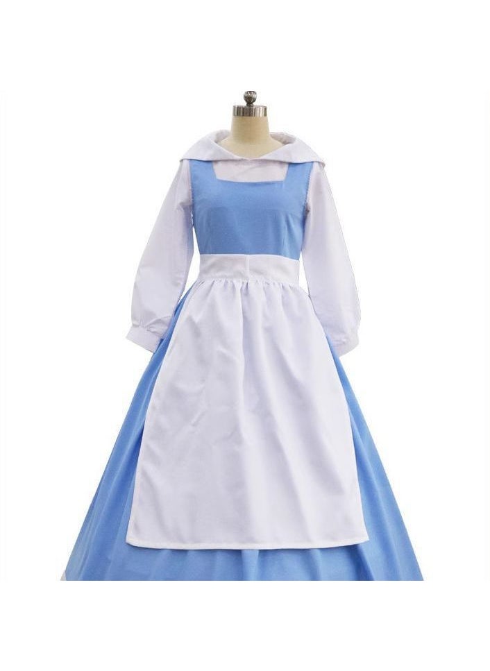 Belle Princess Dress Beauty Beast Cosplay Sky Blue