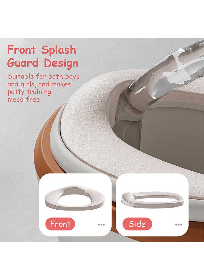 Kids Potty Training Toilet Seat Realistic Potty Training Seat for Toddlers Boys Girls with Soft PU Pad Wipe Storage Music Playing Function