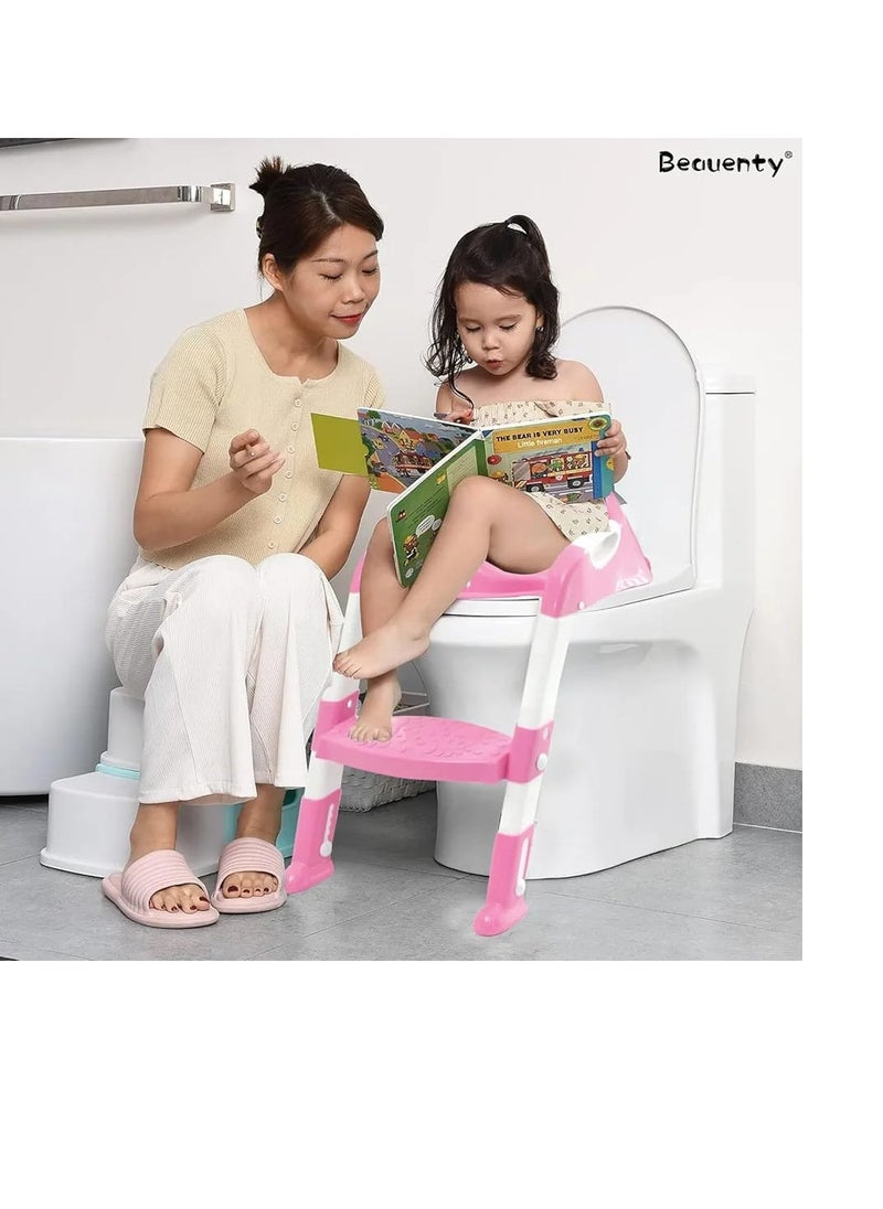 Sturdy Non-Slip Step Stool Ladder Foldable Potty Training Seat for Kids