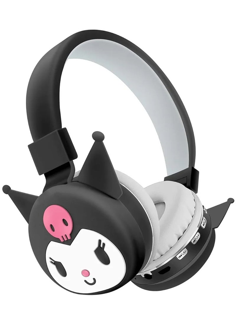 Kuromi Cartoon Wireless Bluetooth Headphones Mic Built-In Kids Gift Box Headset