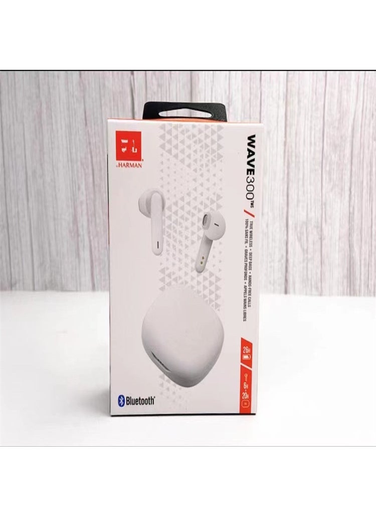 1 x 5 pcs New WAVE300 True Wireless Earbuds Noise-Canceling Sports White