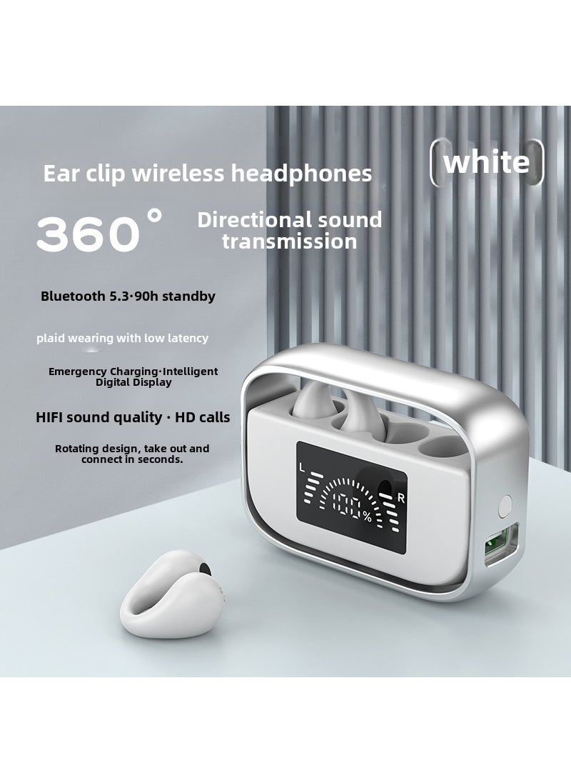 Wireless TWS Earhooks HiFi Stereo IPX Waterproof Sports Earbuds White