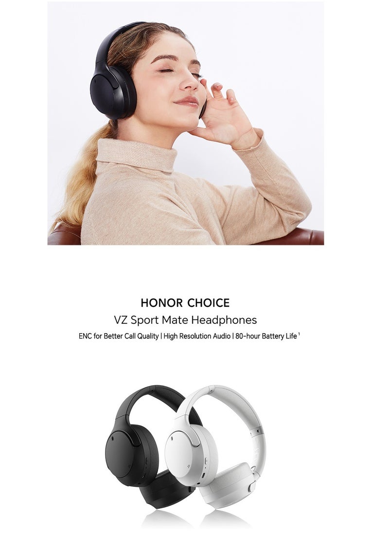 Honor Choice VZ Sport Mate Headphones 80 Hours Battery Life White