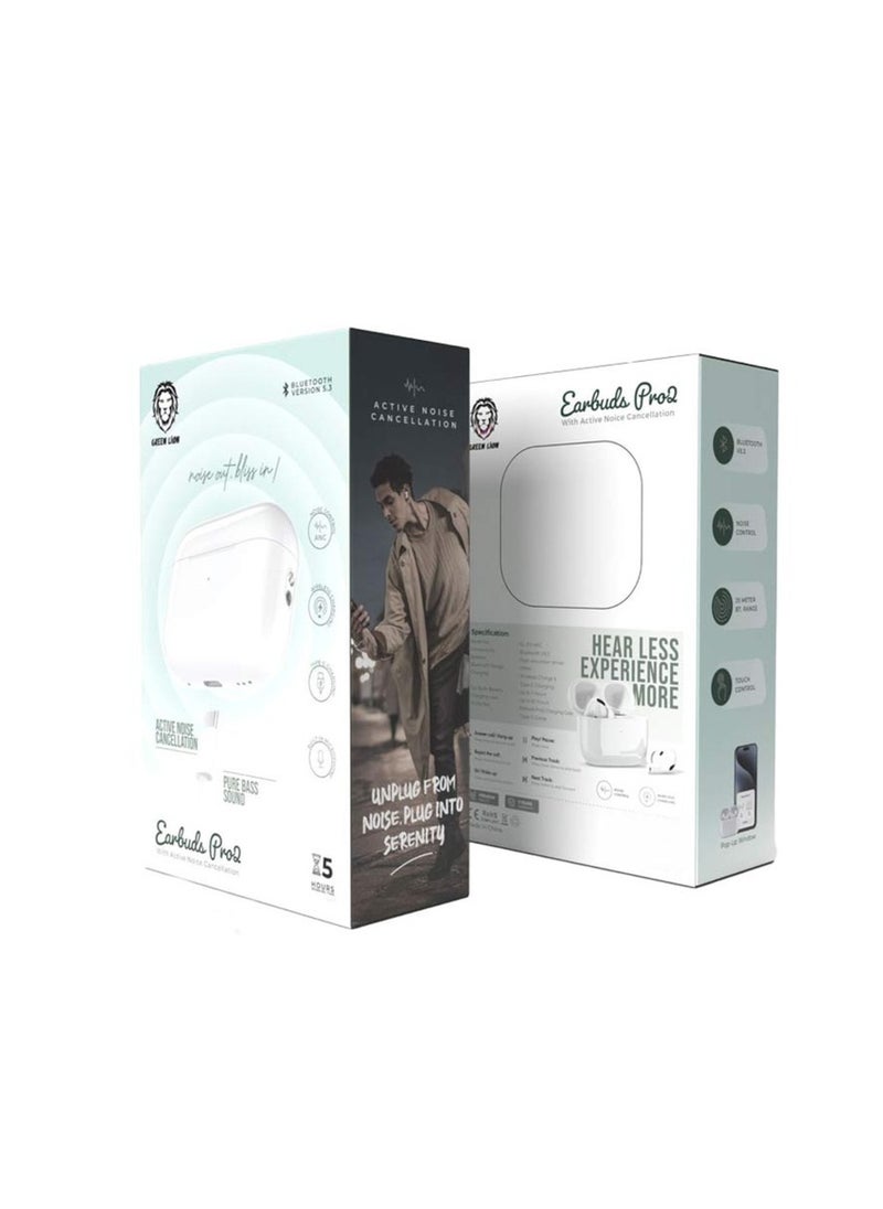 Earbuds Pro2 with Active Noise Cancellation - White