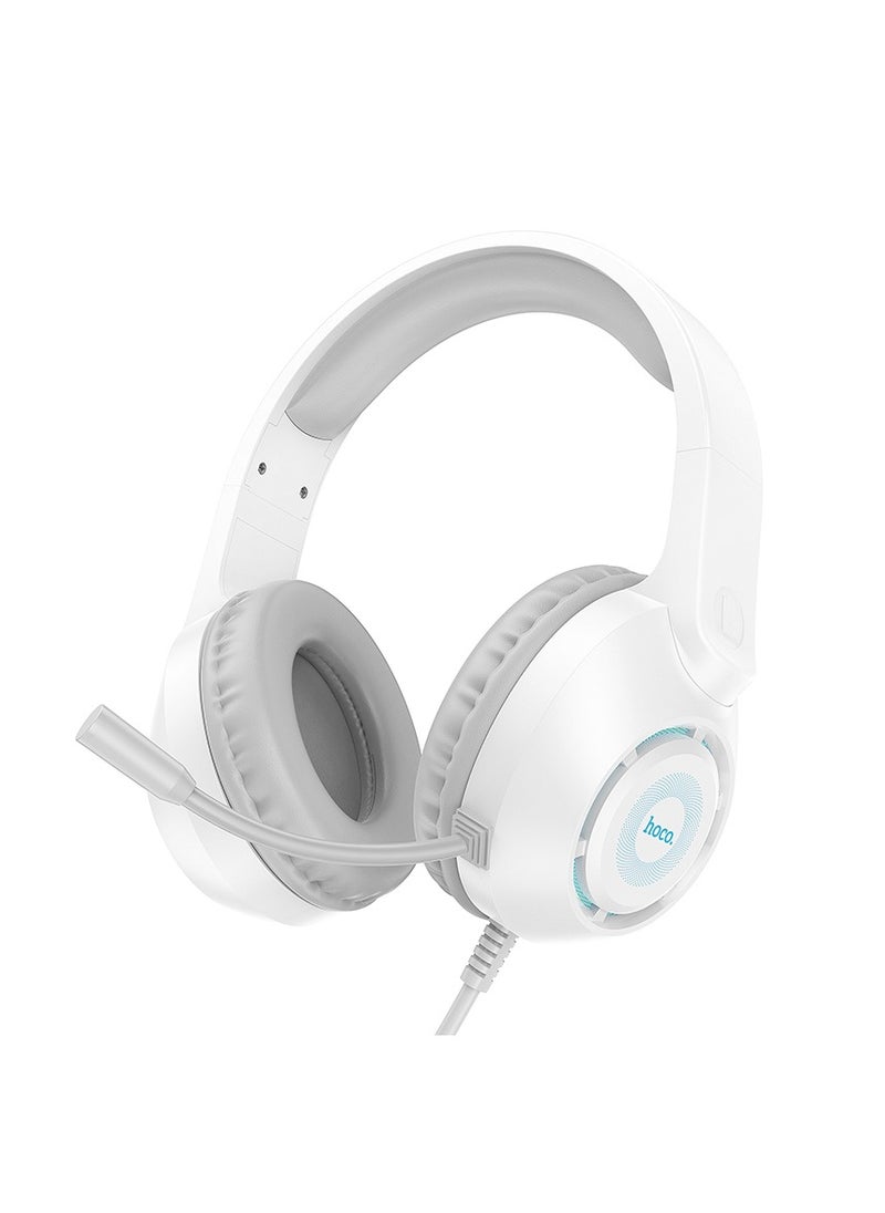 hoco W108 Over-Ear Gaming Headset – 50mm Drivers, USB+3.5mm Plug, Omnidirectional Microphone