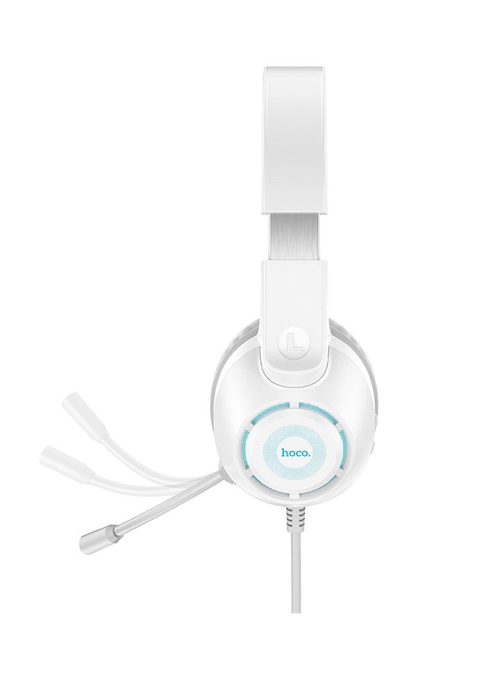 hoco W108 Over-Ear Gaming Headset – 50mm Drivers, USB+3.5mm Plug, Omnidirectional Microphone