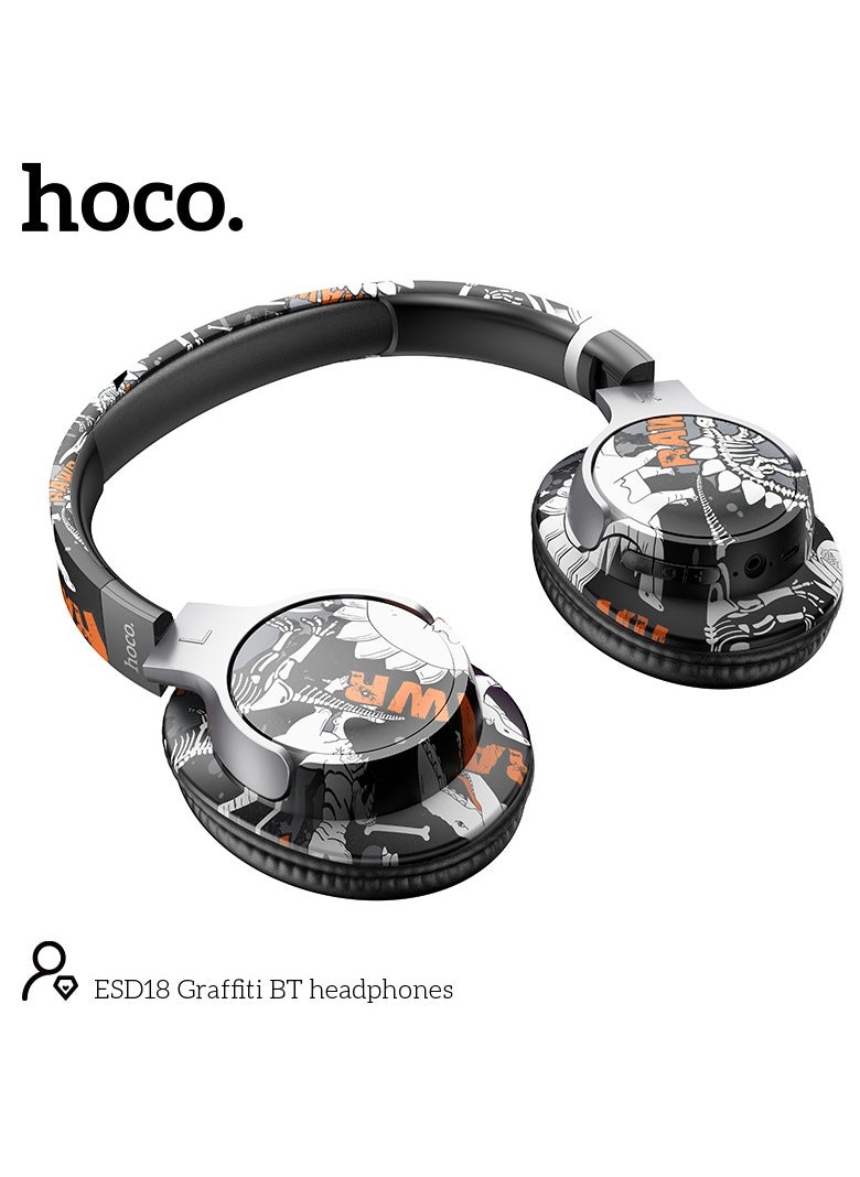 hoco. ESD18 Cool Edge Tuya Bluetooth Over-Ear Headphones – Bluetooth 5.3, 40mm Speakers, and TF Card Support