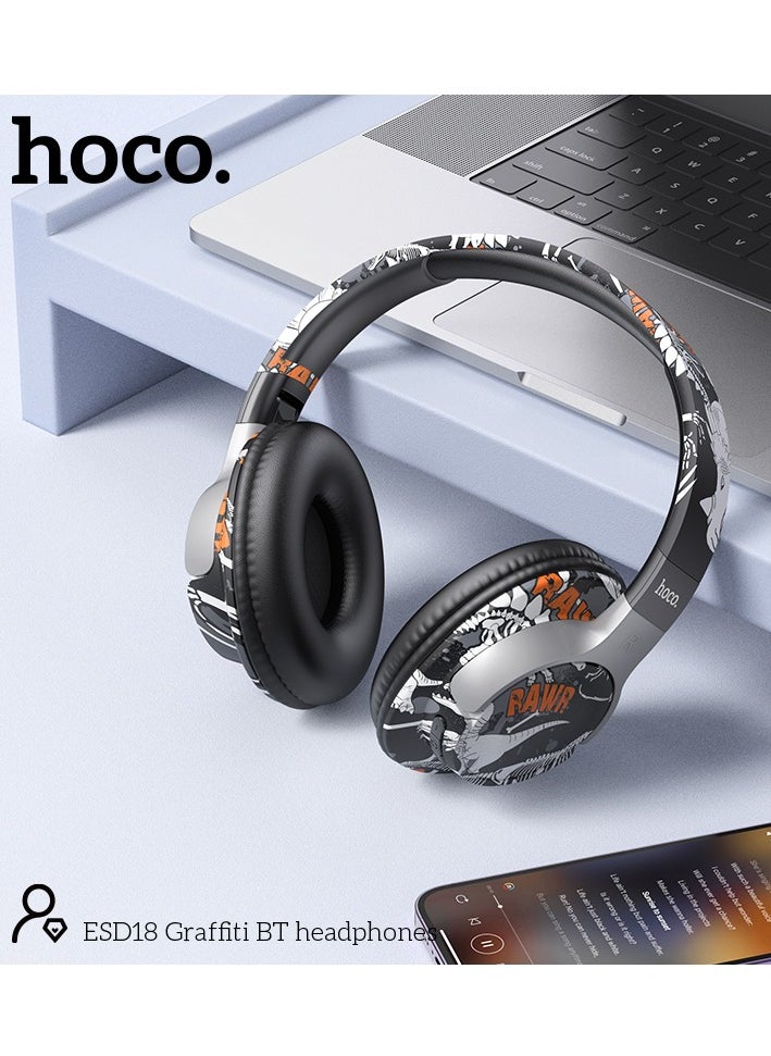 hoco. ESD18 Cool Edge Tuya Bluetooth Over-Ear Headphones – Bluetooth 5.3, 40mm Speakers, and TF Card Support